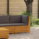 Canapea de grădină colț Lemn Solid de Acacia Maro GartenMobel Dekor
