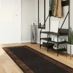 Covor Runner MARSA Negru 100 x 350 cm Poliester și PVC GartenMobel Dekor