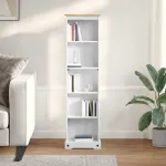 Bibliotecă Alb 46 x 20 x 170 cm Lemn de pin masiv GartenMobel Dekor