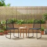Scaune de grădină 2 pcs Negru 48 x 55 x 89,5 cm Ratan GartenMobel Dekor