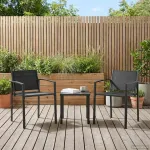 Scaune de grădină 2 pcs Negru și antracit 53,5 x 59 x 77 cm GartenMobel Dekor