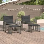 Set de Mobilier pentru Exterior 11 pcs Gri și gri închis GartenMobel Dekor