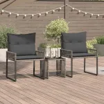 Set de Mobilier pentru Exterior 7 pcs Gri și gri închis GartenMobel Dekor