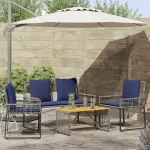 Set de Mobilier pentru Exterior 9 pcs Gri și albastru marin GartenMobel Dekor