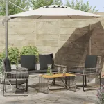 Set de Mobilier pentru Exterior 9 pcs Gri și gri închis GartenMobel Dekor