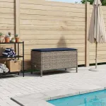 Taburet pentru grădină Gri și albastru marin 80 x 38 x 42 cm GartenMobel Dekor