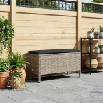 Taburet pentru grădină Gri și gri închis 80 x 38 x 45 cm GartenMobel Dekor