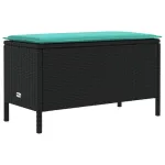 Taburet pentru grădină Negru și Turcoaz 80 x 38 x 42 cm GartenMobel Dekor
