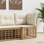 Unitate canapea colțară modulară pentru exterior natural GartenMobel Dekor