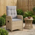 Scaun de grădină rabatabil Beige și gri deschis 57 x 63 x 94 cm GartenMobel Dekor
