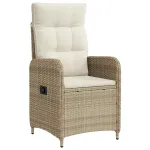 Scaun de grădină rabatabil Bej și alb crem 57 x 63 x 94 cm GartenMobel Dekor