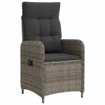 Scaun de grădină rabatabil Gri și gri închis 57 x 63 x 94 cm GartenMobel Dekor