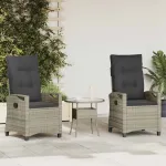 Scaun pentru Grădină 2 pcs Gri deschis și gri închis GartenMobel Dekor