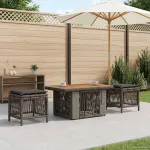 Set de masă pentru grădină 3 pcs Gri și gri închis poliratan GartenMobel Dekor