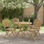 Scaun pentru Grădină 4 pcs natural 42 x 53 x 90 cm Bambus GartenMobel Dekor