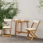 Scaune Bistro pentru Exterior 2 pcs Alb crem 40 x 53 x 80 cm GartenMobel Dekor