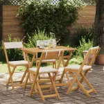 Scaune Bistro pentru Exterior 4 pcs Alb crem 40 x 53 x 80 cm GartenMobel Dekor