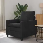 Canapea Negru 76 x 81 x 87,5 cm Catifea GartenMobel Dekor