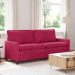Canapea Roșu Vin 196 x 81 x 87,5 cm Catifea GartenMobel Dekor