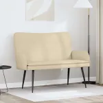 Canapea cu 2 locuri Crem 115 x 61 x 87 cm țesătură GartenMobel Dekor
