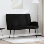 Canapea cu 2 locuri Negru 115 x 61 x 87 cm țesătură GartenMobel Dekor