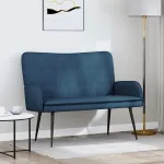 Canapea cu 2 locuri albastru 115 x 61 x 87 cm țesătură GartenMobel Dekor
