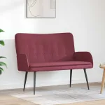 Canapea cu 2 locuri bordo 115 x 61 x 87 cm țesătură GartenMobel Dekor