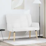 Canapea cu două locuri Alb 115 x 61 x 87 cm țesătură GartenMobel Dekor