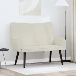 Canapea cu două locuri Crem 115 x 61 x 87 cm Catifea GartenMobel Dekor
