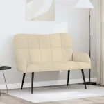 Canapea cu două locuri Crem 115 x 61 x 87 cm țesătură GartenMobel Dekor