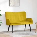 Canapea cu două locuri Galben 115 x 61 x 87 cm Catifea GartenMobel Dekor