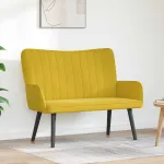 Canapea cu două locuri Galben 115 x 61 x 87 cm Catifea GartenMobel Dekor