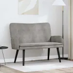 Canapea cu două locuri Gri deschis 115 x 61 x 87 cm Catifea GartenMobel Dekor