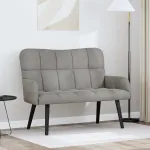 Canapea cu două locuri Gri deschis 115 x 61 x 87 cm Catifea GartenMobel Dekor