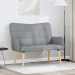 Canapea cu două locuri Gri deschis 115 x 61 x 87 cm țesătură GartenMobel Dekor