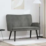 Canapea cu două locuri Gri închis 115 x 61 x 87 cm Catifea GartenMobel Dekor