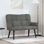 Canapea cu două locuri Gri închis 115 x 61 x 87 cm Catifea GartenMobel Dekor