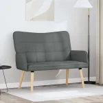 Canapea cu două locuri Gri închis 115 x 61 x 87 cm țesătură GartenMobel Dekor