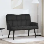 Canapea cu două locuri Negru 115 x 61 x 87 cm Catifea GartenMobel Dekor