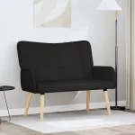Canapea cu două locuri Negru 115 x 61 x 87 cm țesătură GartenMobel Dekor