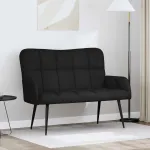 Canapea cu două locuri Negru 115 x 61 x 87 cm țesătură GartenMobel Dekor