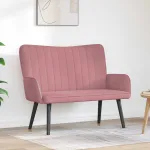 Canapea cu două locuri Roz 115 x 61 x 87 cm Catifea GartenMobel Dekor