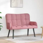 Canapea cu două locuri Roz 115 x 61 x 87 cm Catifea GartenMobel Dekor
