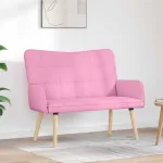 Canapea cu două locuri Roz 115 x 61 x 87 cm țesătură GartenMobel Dekor