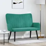 Canapea cu două locuri Turcoaz 115 x 61 x 87 cm Catifea GartenMobel Dekor