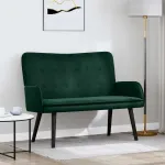 Canapea cu două locuri Verde închis 115 x 61 x 87 cm Catifea GartenMobel Dekor