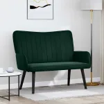 Canapea cu două locuri Verde închis 115 x 61 x 87 cm Catifea GartenMobel Dekor
