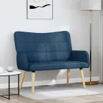 Canapea cu două locuri albastru 115 x 61 x 87 cm țesătură GartenMobel Dekor