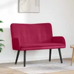 Canapea cu două locuri bordo 115 x 61 x 87 cm Catifea GartenMobel Dekor