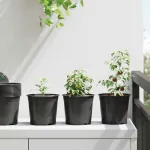 Vaza pentru flori 50 pcs Negru Ø 15 x 13 cm Plastic GartenMobel Dekor